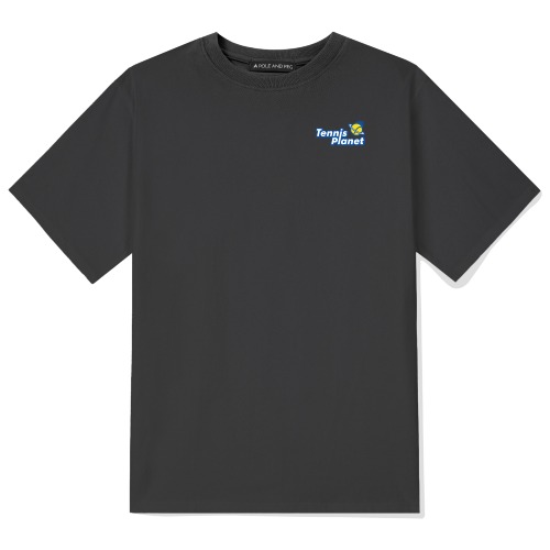 크루링크 테니스 플래닛 사계절 티셔츠 블랙