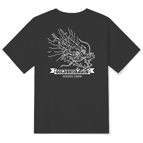 크루링크 황금용 등산크루 기능성 티셔츠 라인디자인