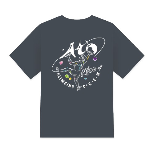 크루링크 ATO 클라이밍 크루 사계절 티셔츠 차콜