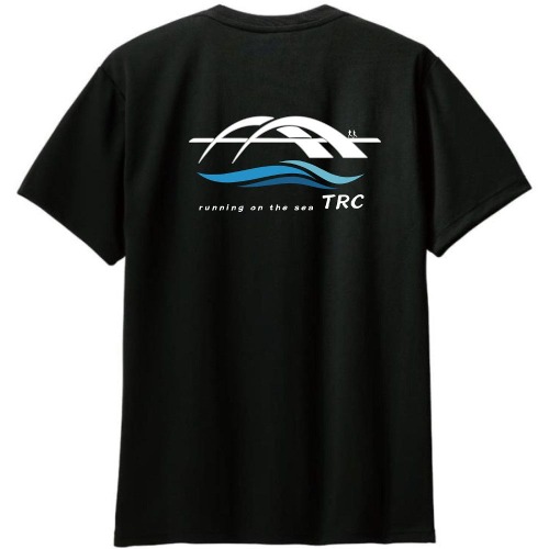 크루링크 TRC 러닝크루 기능성 티셔츠 화이트 블루 웨이브 로고