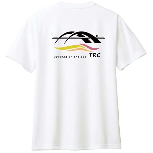 크루링크 TRC 러닝크루 기능성 티셔츠 블랙 옐로우 웨이브 로고