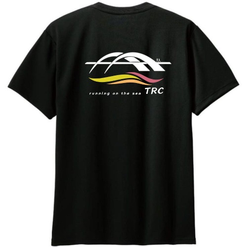 크루링크 TRC 러닝크루 기능성 티셔츠 화이트 옐로우 웨이브 로고